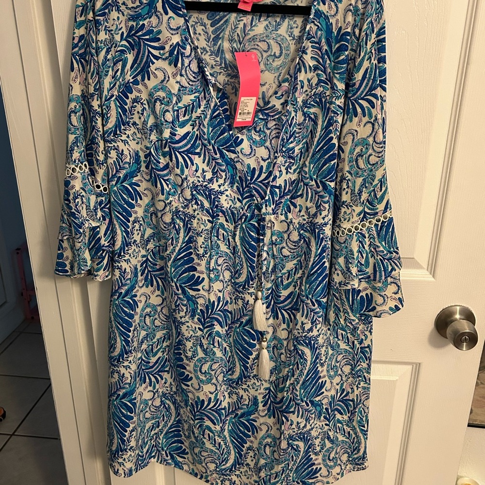 Lilly Pulitzer Blue and White Patterned Tunic